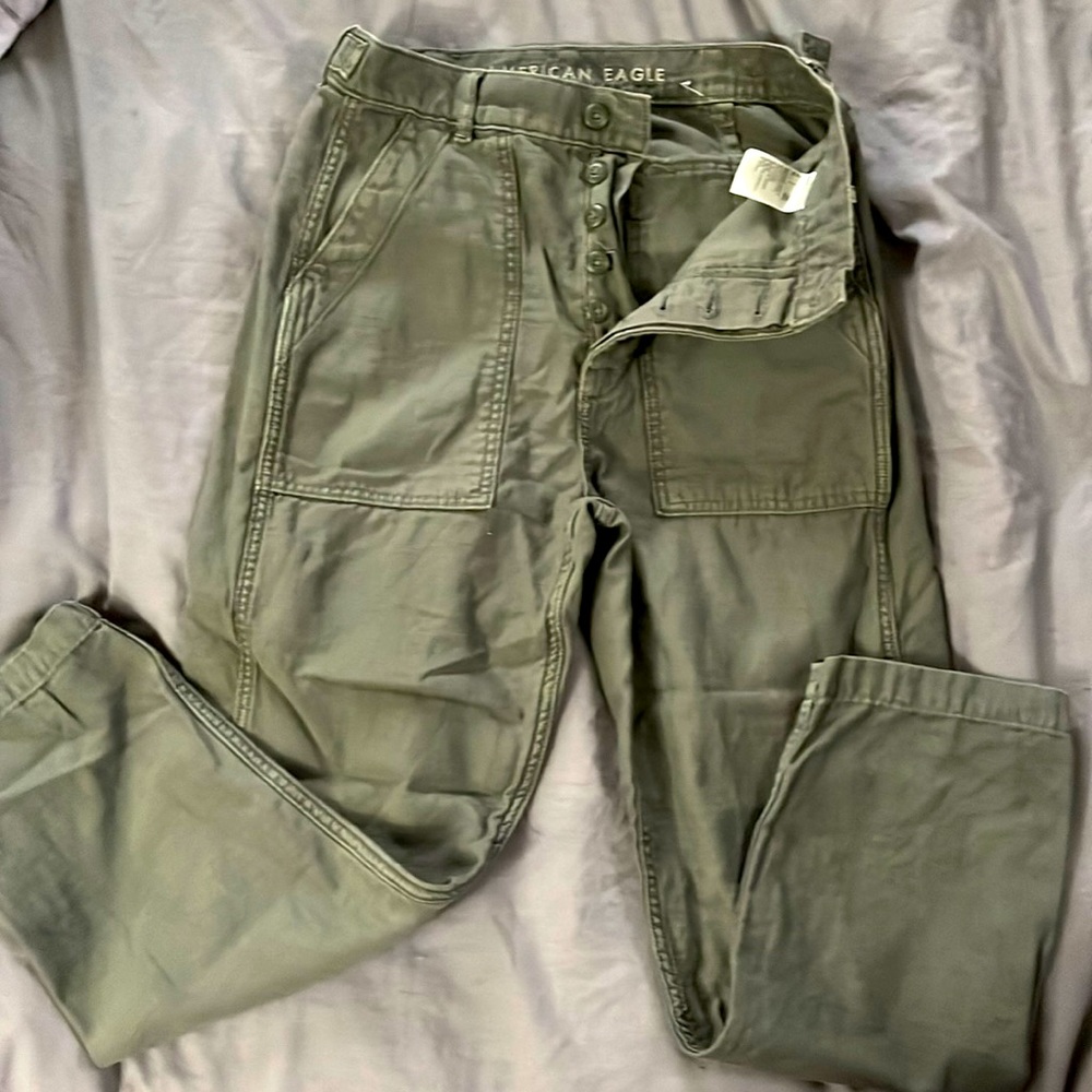 American Eagle Button Fly Khaki